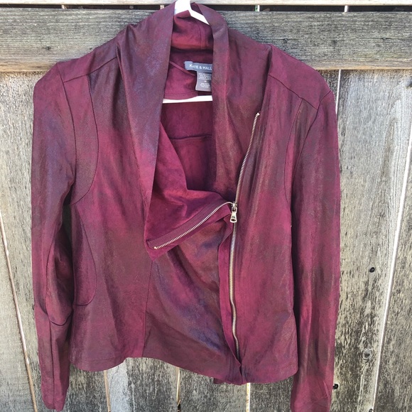 Kate & Mallory Jackets & Blazers - Faux Suede Lightweight Jacket Maroon